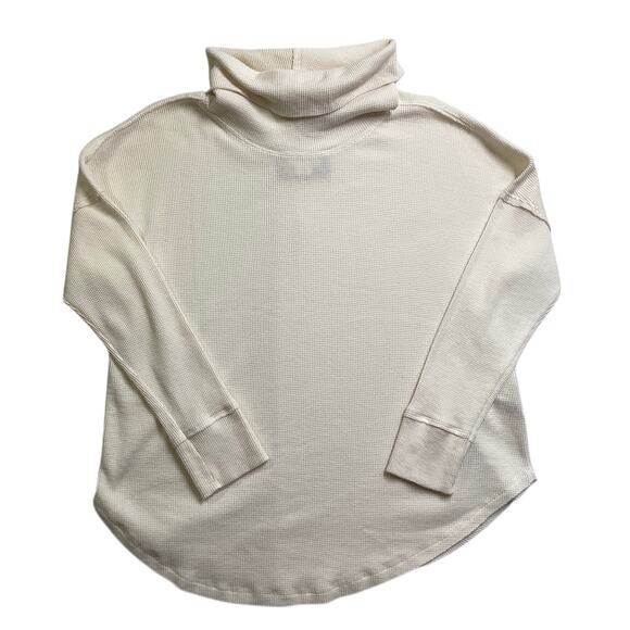 Maeve by Anthropologie cream waffle knit cowl neck size XL - Picture 4 of 9